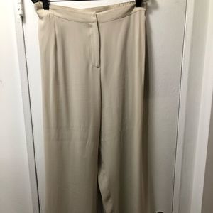 Eileen Fisher Ivory Silk Georgette Pants 2X